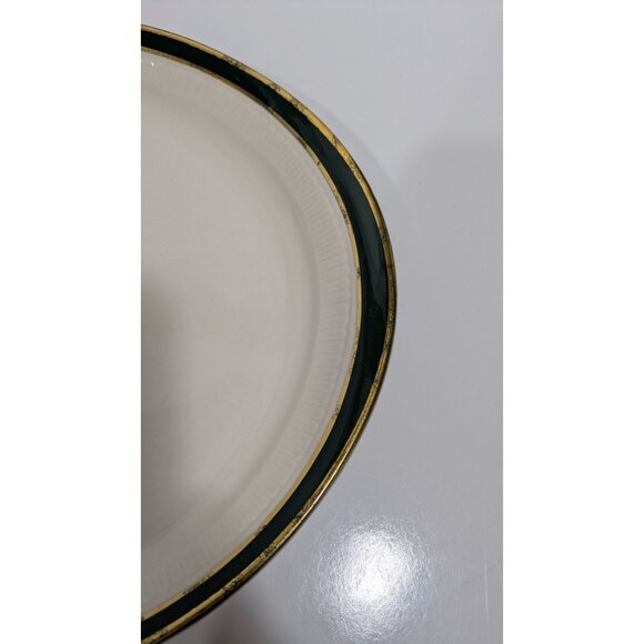 Vintage Syracuse China Oval Serving Platter Green Gold Trim - Picture 4 of 12